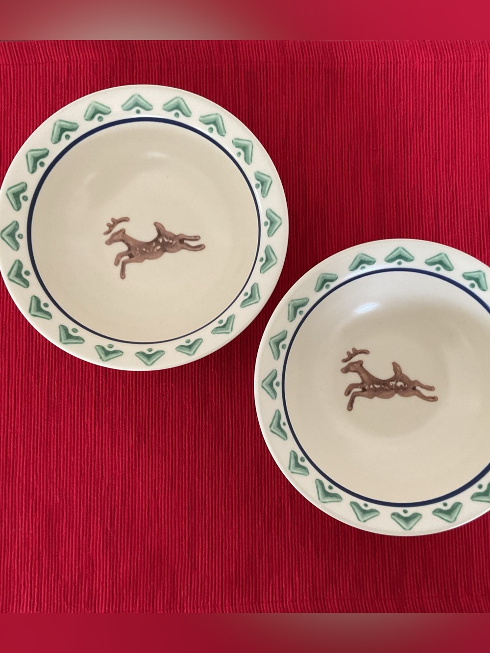 Vintage Pfaltzgraff “Nordic” Pattern Christmas Holiday Soup Bowls, Set of 2